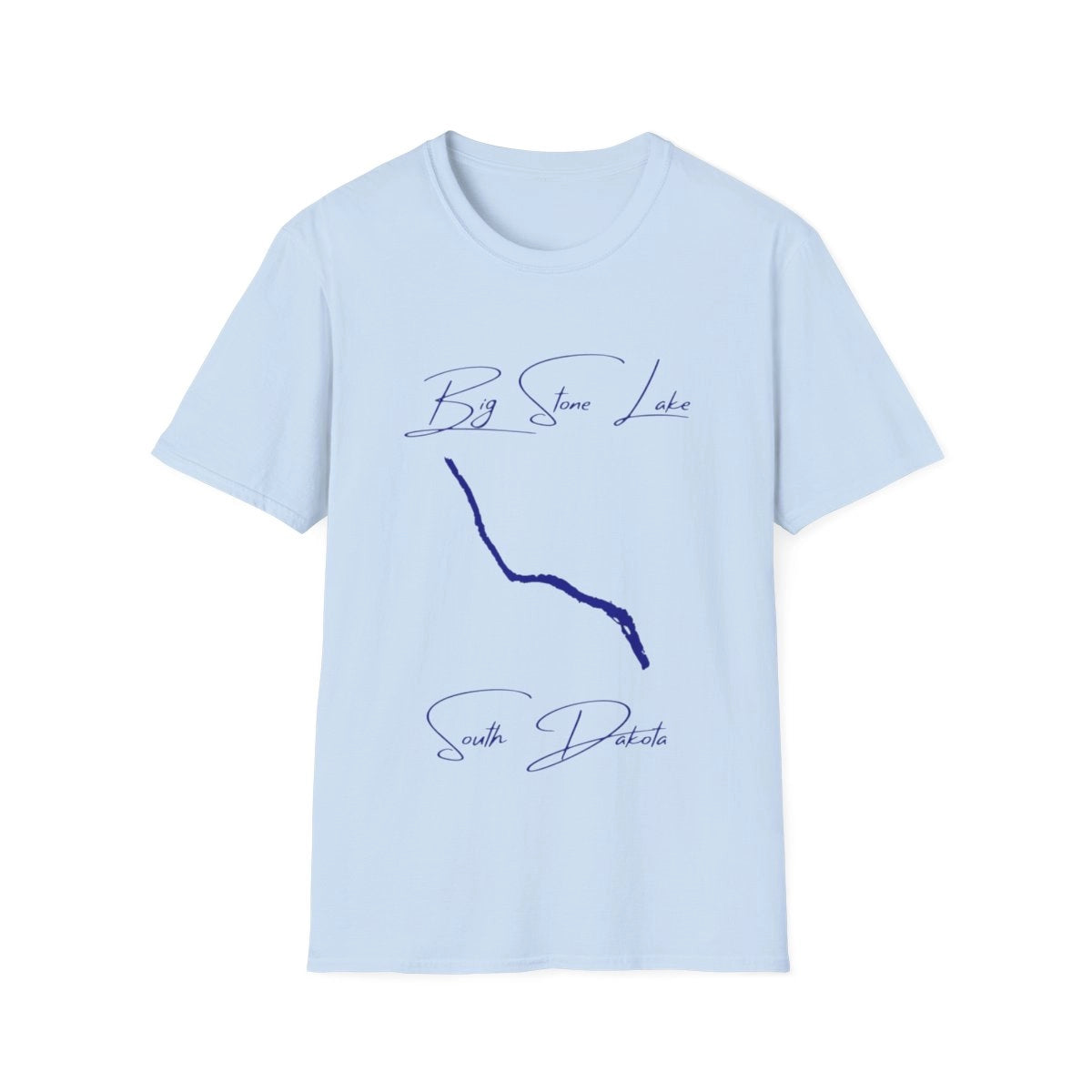 South  Dakota  Big  Stone  Lake  T-shirt  front  position  view  from  front  light  blue.webp