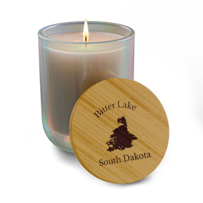 South  Dakota  Bitter  Lake  Engraved  Candle  other  position  view  from  front  opal  iris.webp