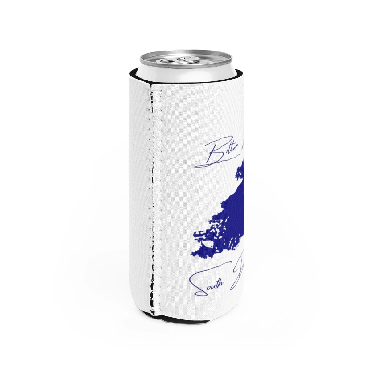 South  Dakota  Bitter  Lake  Slim  Can  Koozie  all  position  view  from  right  white.webp