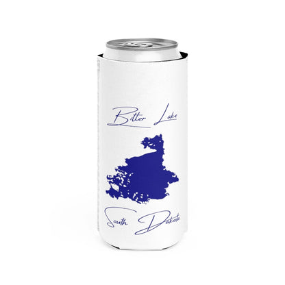 South  Dakota  Bitter  Lake  Slim  Can  Koozie  front  position  view  from  front  white.webp