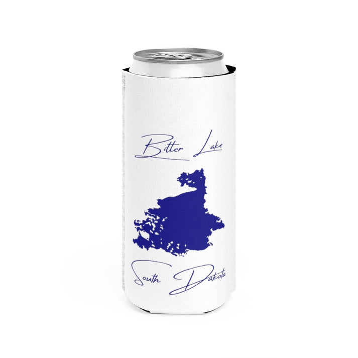 South  Dakota  Bitter  Lake  Slim  Can  Koozie  front  position  view  from  front  white.webp