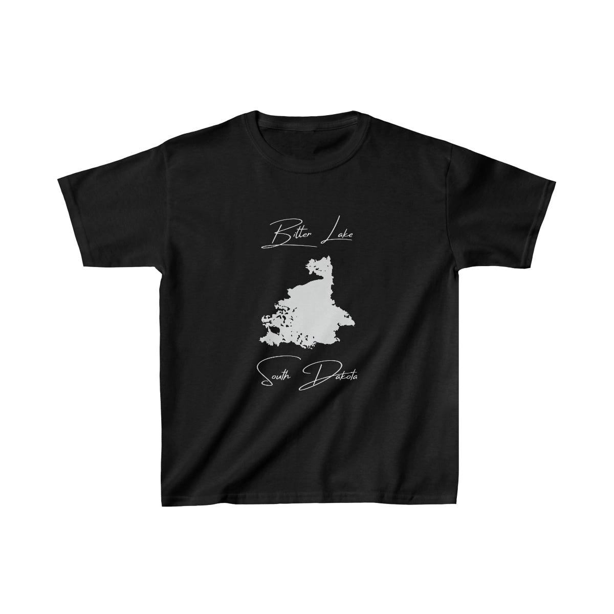 South  Dakota  Bitter  Lake  Youth  T-shirt  front  position  view  from  front  black.webp