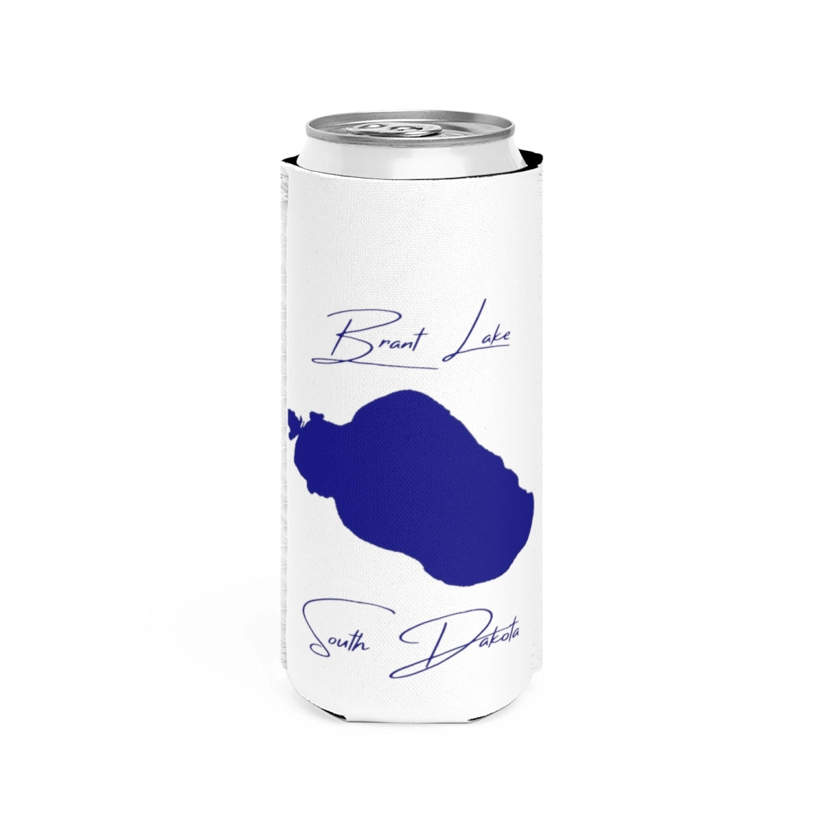 South  Dakota  Brant  Lake  Slim  Can  Koozie  front  position  view  from  front  white.webp