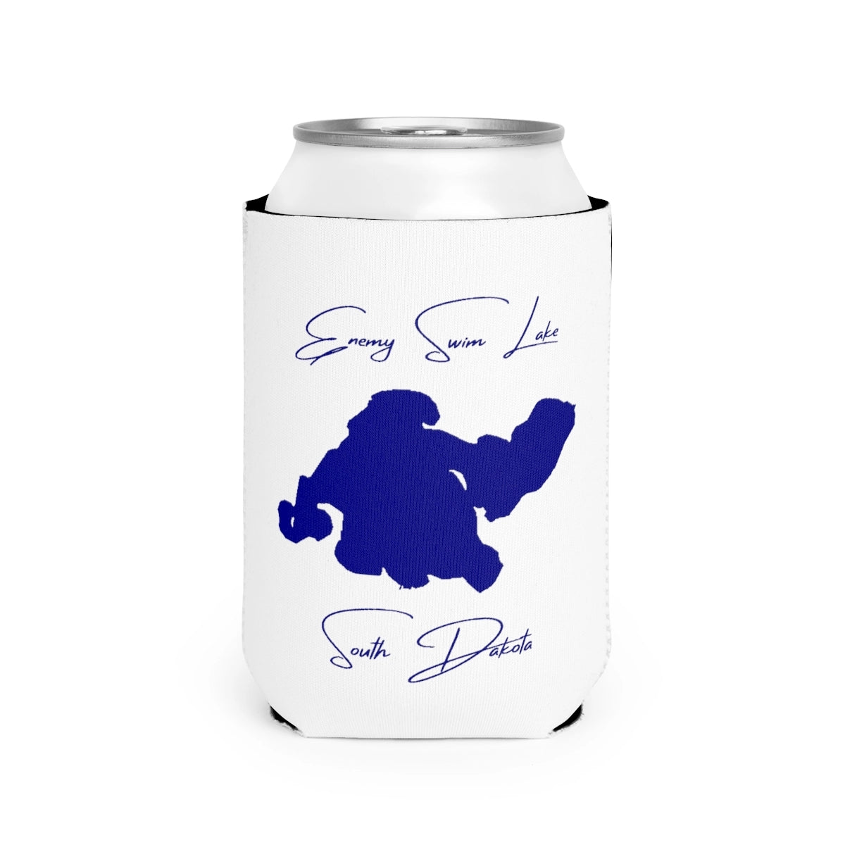 South  Dakota  Enemy  Swim  Lake  Can  Koozie  front  position  view  from  front-2  white.webp