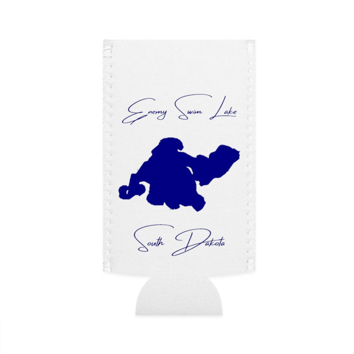 South  Dakota  Enemy  Swim  Lake  Slim  Can  Koozie  front  position  view  from  flat-front  white.webp