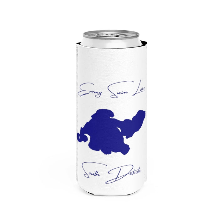 South  Dakota  Enemy  Swim  Lake  Slim  Can  Koozie  front  position  view  from  front  white.webp