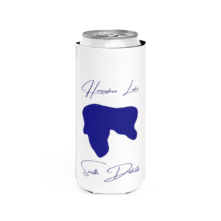 South  Dakota  Horseshoe  Lake  Slim  Can  Koozie  front  position  view  from  front  white.webp