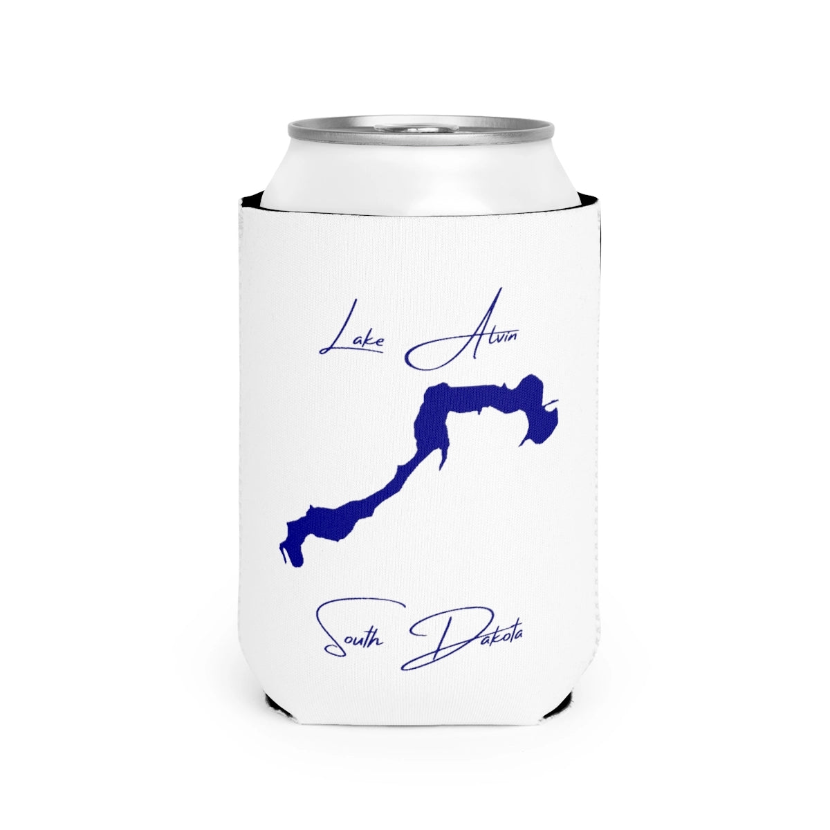 South  Dakota  Lake  Alvin  Can  Koozie  front  position  view  from  front-2  white.webp