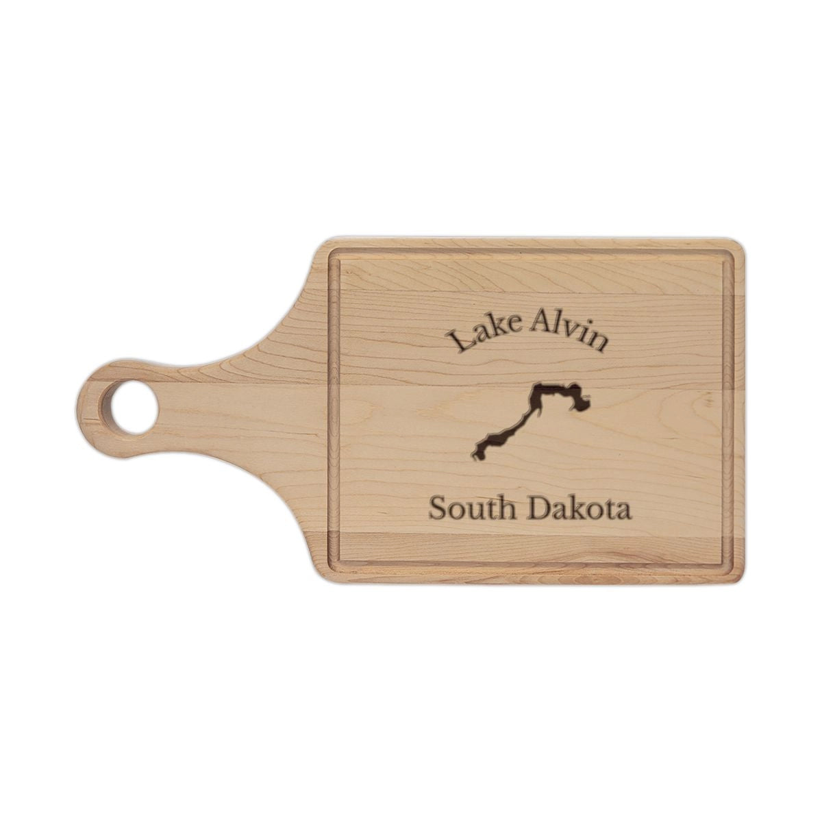 South  Dakota  Lake  Alvin  Engraved  Cutting  Board  front  position  view  from  front  maple.webp