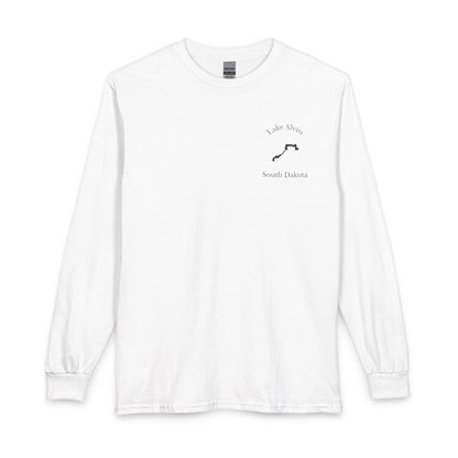 South  Dakota  Lake  Alvin  Long  Sleeve  Fishing  T-shirt  front  position  view  from  front  white.webp