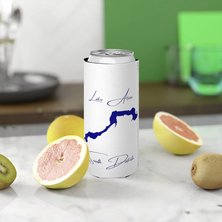 South  Dakota  Lake  Alvin  Slim  Can  Koozie  front  position  view  from  context-2  white.webp