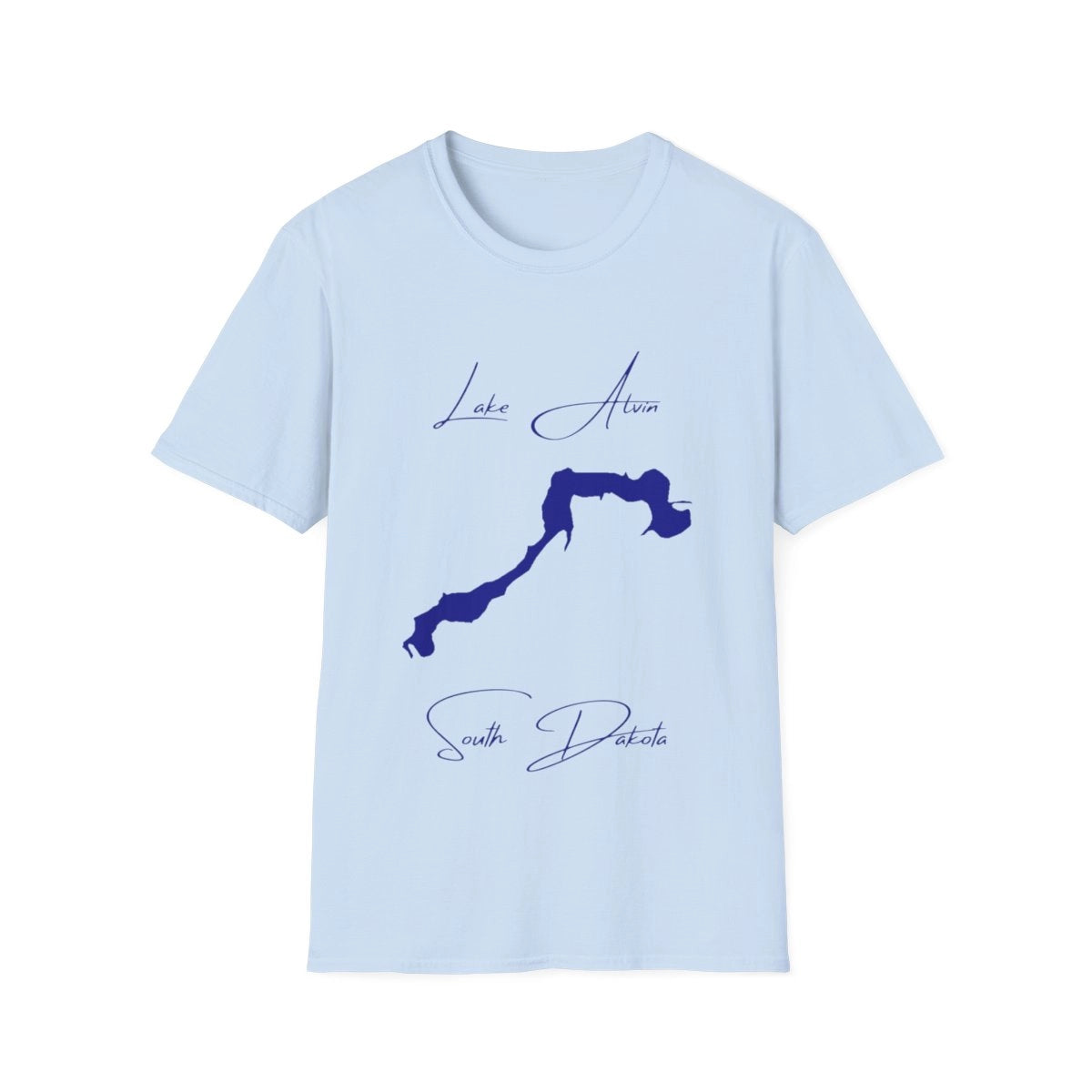 South  Dakota  Lake  Alvin  T-shirt  front  position  view  from  front  light  blue.webp