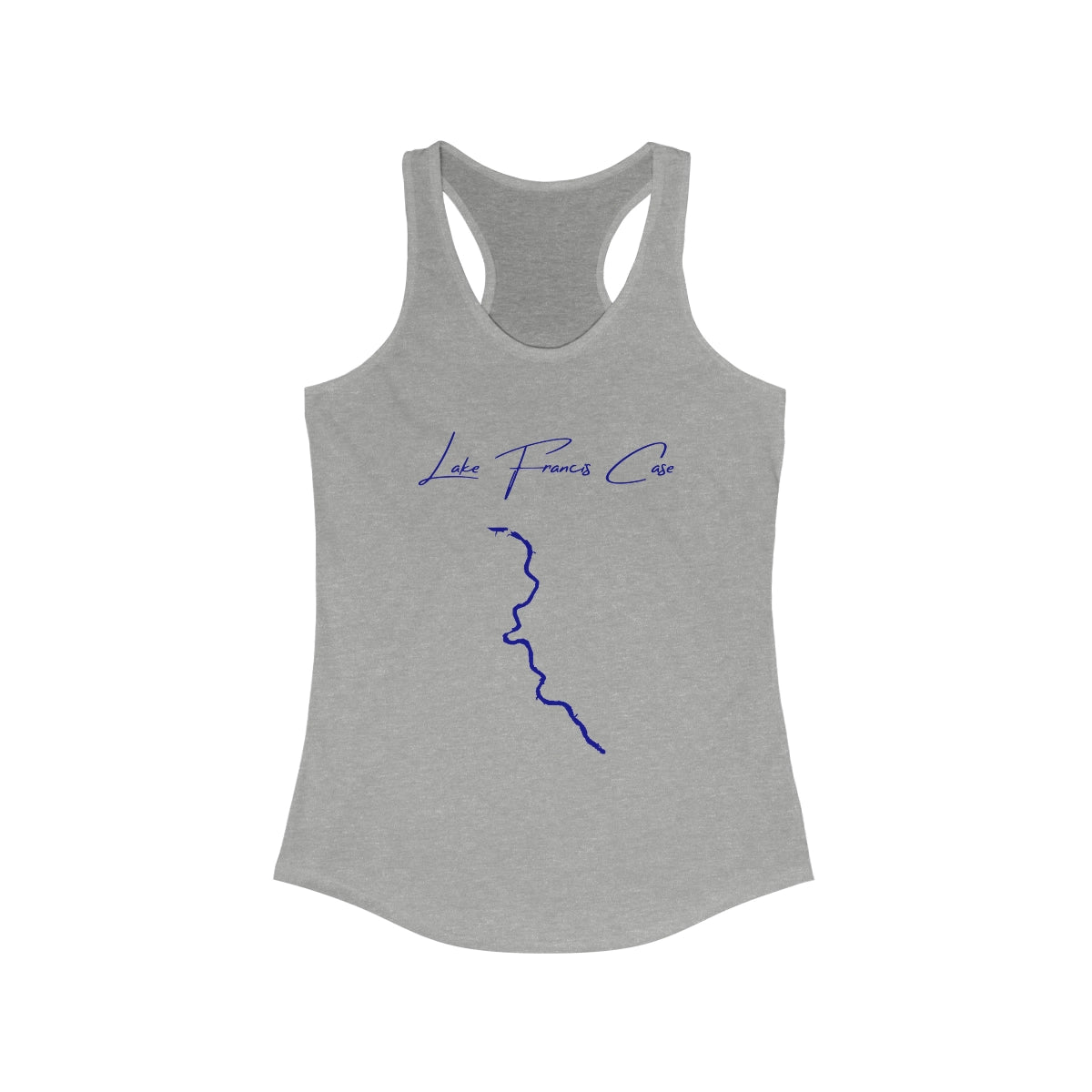 South  Dakota  Lake  Francis  Case  Racerback-Tank  front  position  view  from  front  heather  grey.webp