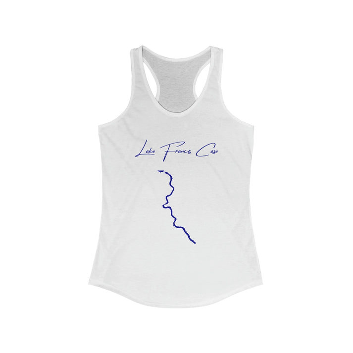 South  Dakota  Lake  Francis  Case  Racerback-Tank  front  position  view  from  front  solid  white.webp