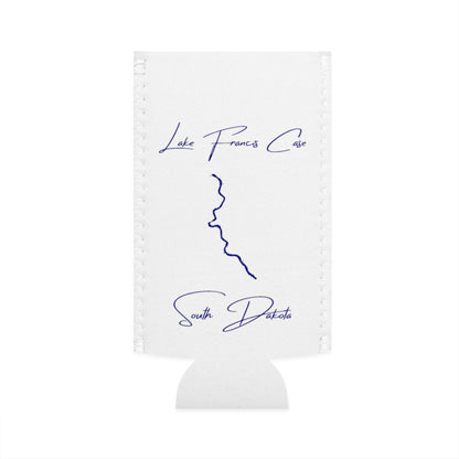 South  Dakota  Lake  Francis  Case  Slim  Can  Koozie  front  position  view  from  flat-front  white.webp