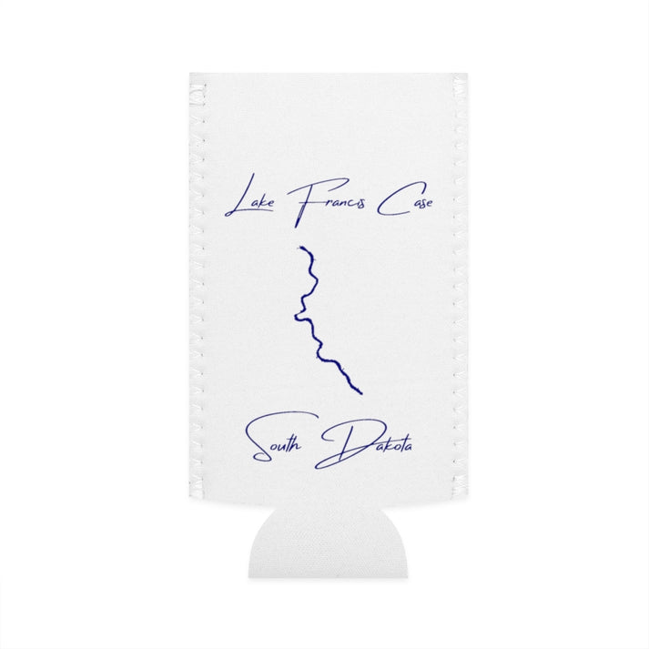 South  Dakota  Lake  Francis  Case  Slim  Can  Koozie  front  position  view  from  flat-front  white.webp
