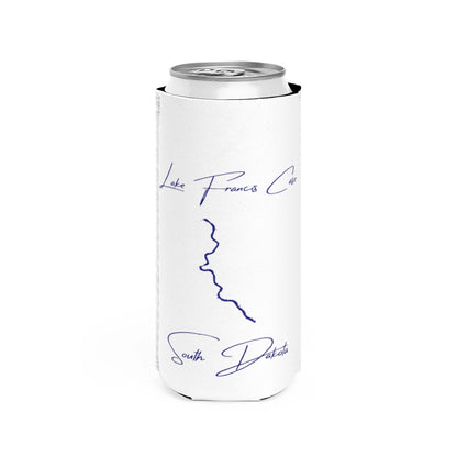 South  Dakota  Lake  Francis  Case  Slim  Can  Koozie  front  position  view  from  front  white.webp