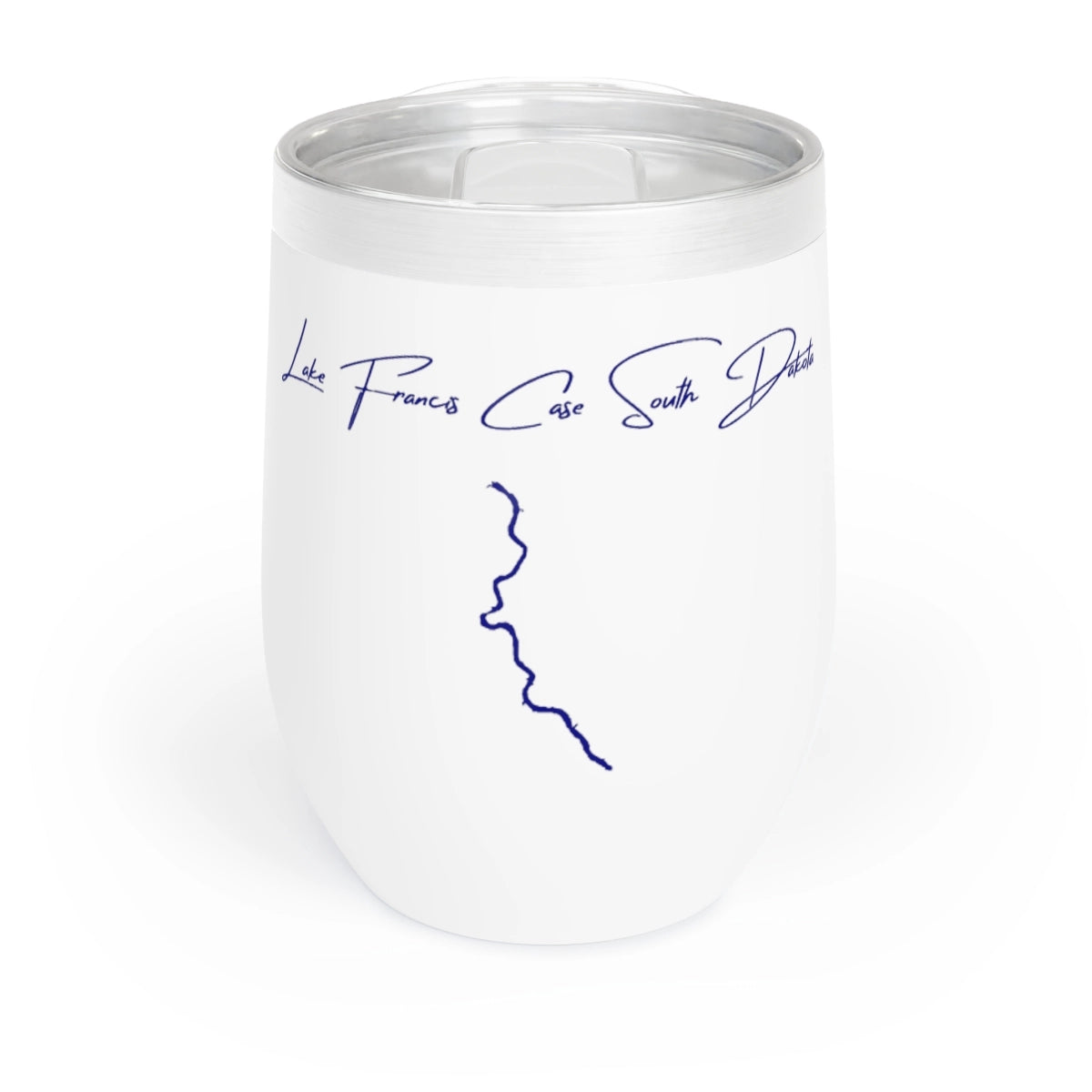 South  Dakota  Lake  Francis  Case  Wine  Tumbler  front  position  view  from  front  white.webp