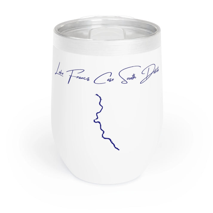 South  Dakota  Lake  Francis  Case  Wine  Tumbler  front  position  view  from  front  white.webp