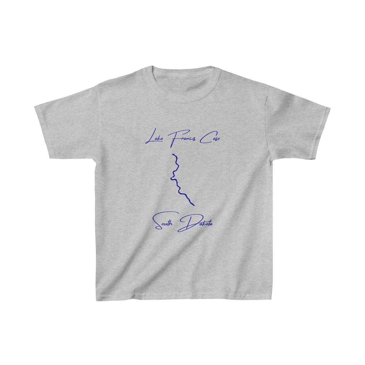 South  Dakota  Lake  Francis  Case  Youth  T-shirt  front  position  view  from  front  sport  grey.webp