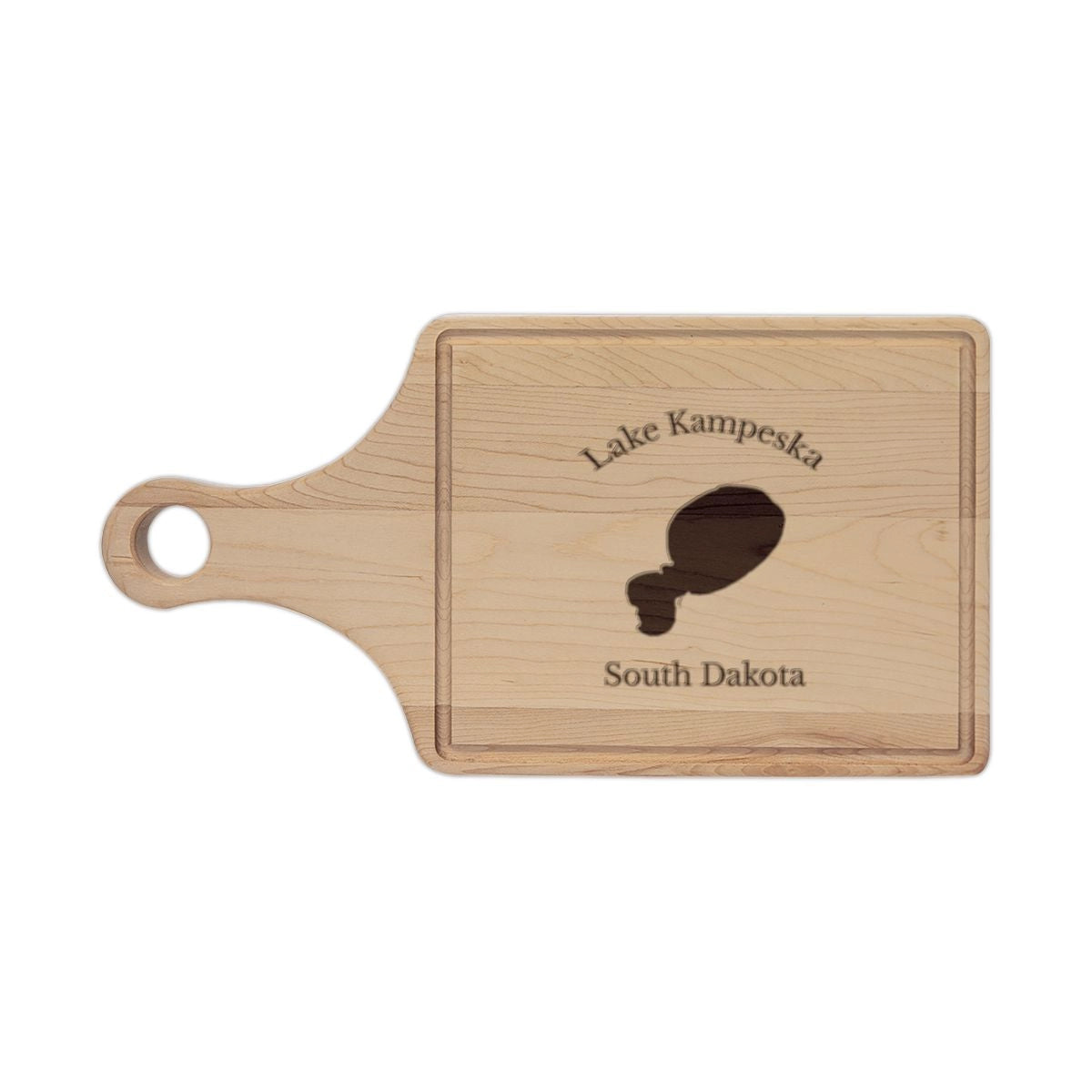 South  Dakota  Lake  Kampeska  Engraved  Cutting  Board  front  position  view  from  front  maple.webp