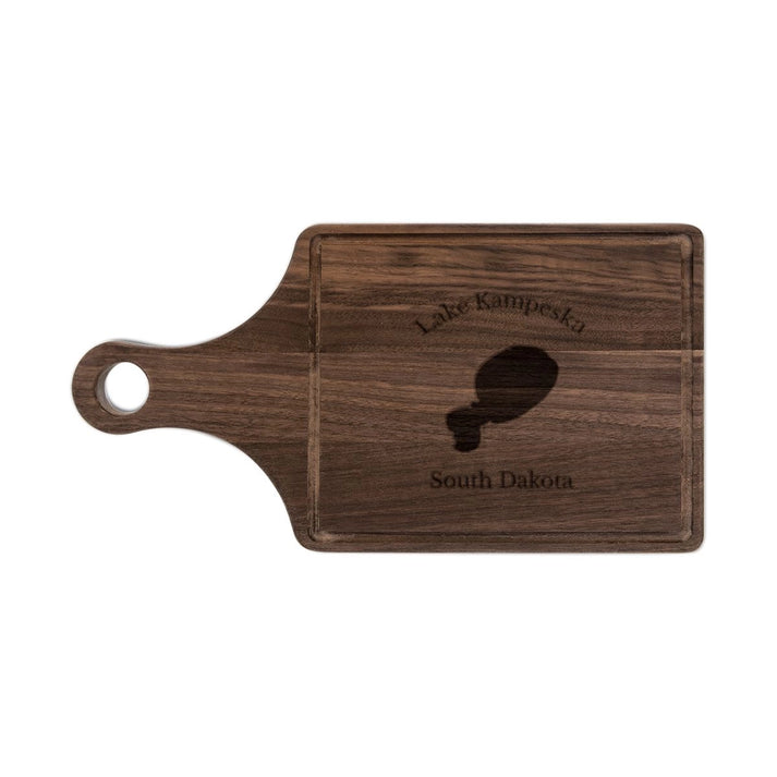 South  Dakota  Lake  Kampeska  Engraved  Cutting  Board  front  position  view  from  front  walnut.webp