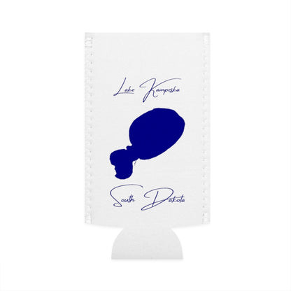 South  Dakota  Lake  Kampeska  Slim  Can  Koozie  front  position  view  from  flat-front  white.webp