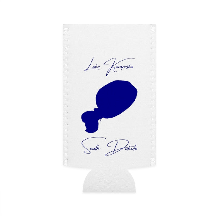 South  Dakota  Lake  Kampeska  Slim  Can  Koozie  front  position  view  from  flat-front  white.webp
