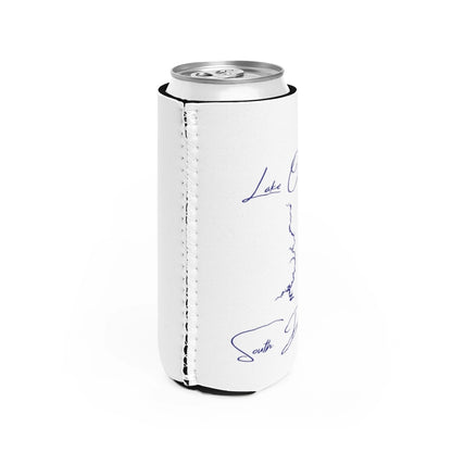 South  Dakota  Lake  Oahe  Slim  Can  Koozie  all  position  view  from  right  white.webp