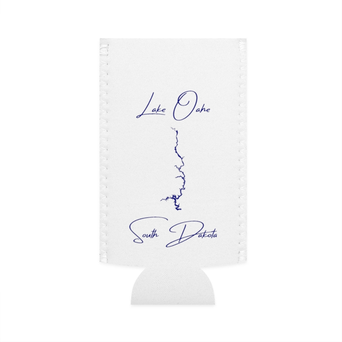 South  Dakota  Lake  Oahe  Slim  Can  Koozie  front  position  view  from  flat-front  white.webp