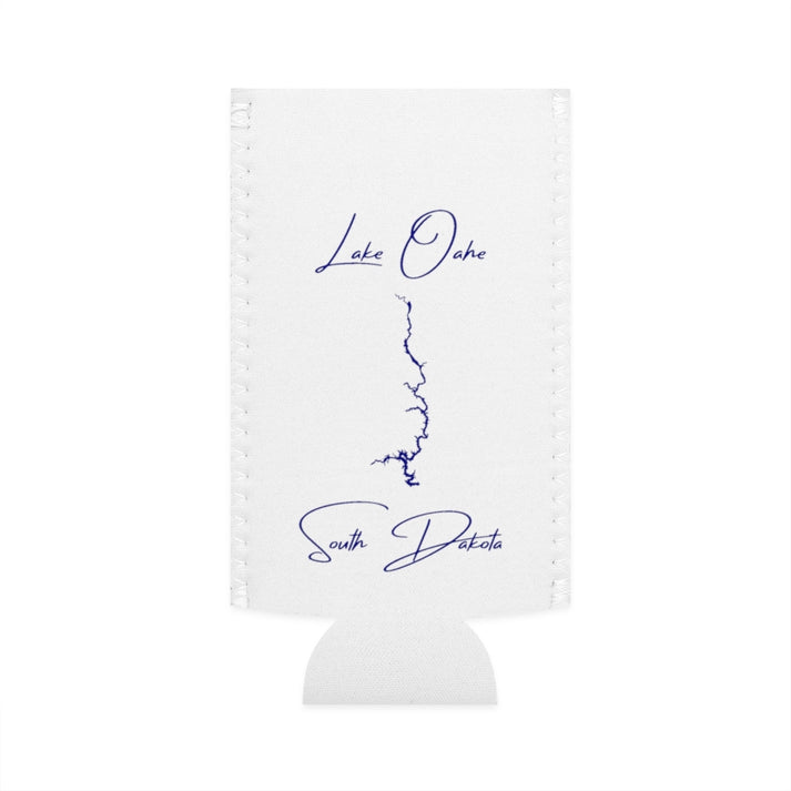 South  Dakota  Lake  Oahe  Slim  Can  Koozie  front  position  view  from  flat-front  white.webp