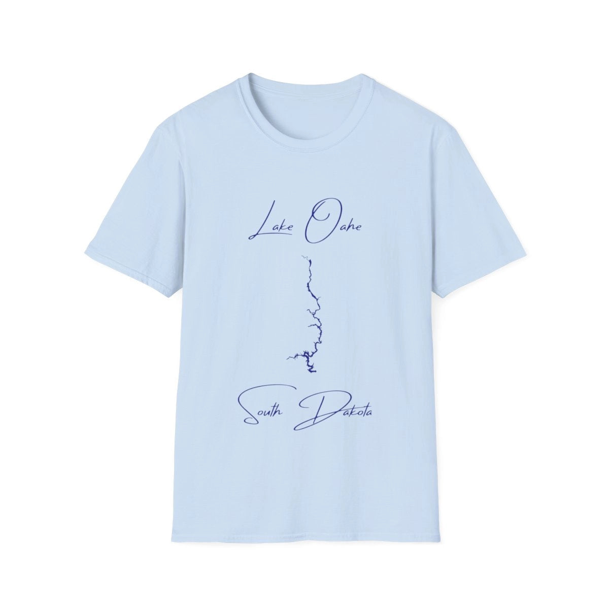 South  Dakota  Lake  Oahe  T-shirt  front  position  view  from  front  light  blue.webp