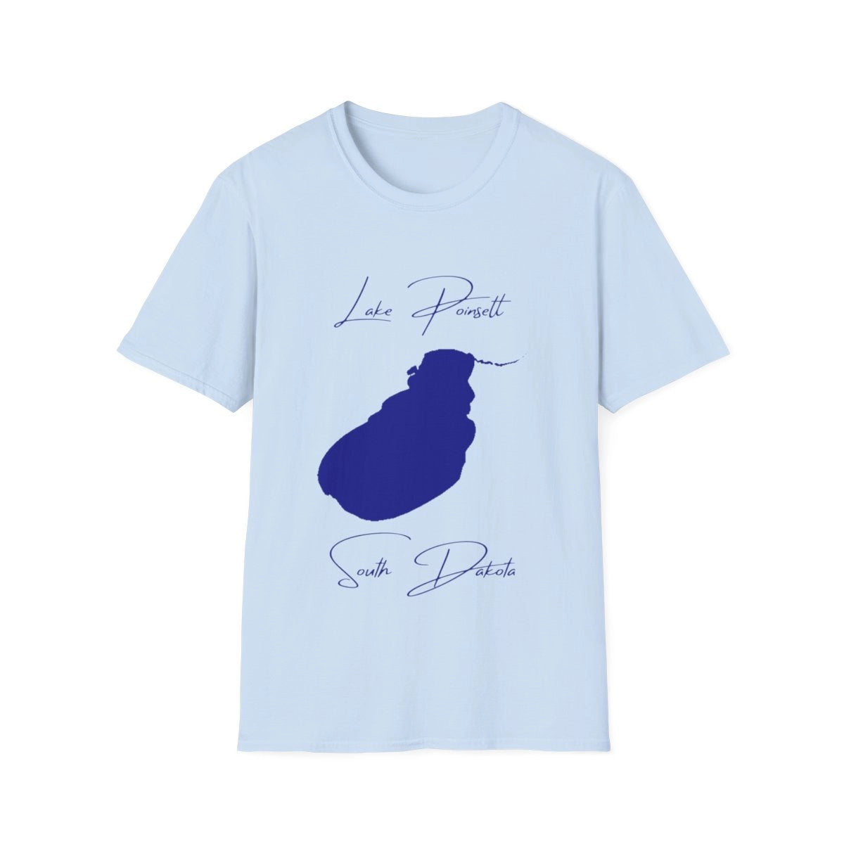 South  Dakota  Lake  Poinsett  T-shirt  front  position  view  from  front  light  blue.webp