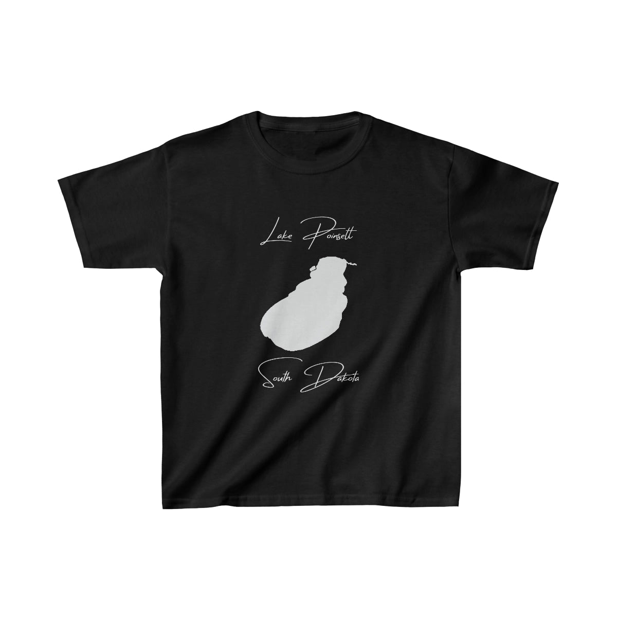 South  Dakota  Lake  Poinsett  Youth  T-shirt  front  position  view  from  front  black.webp