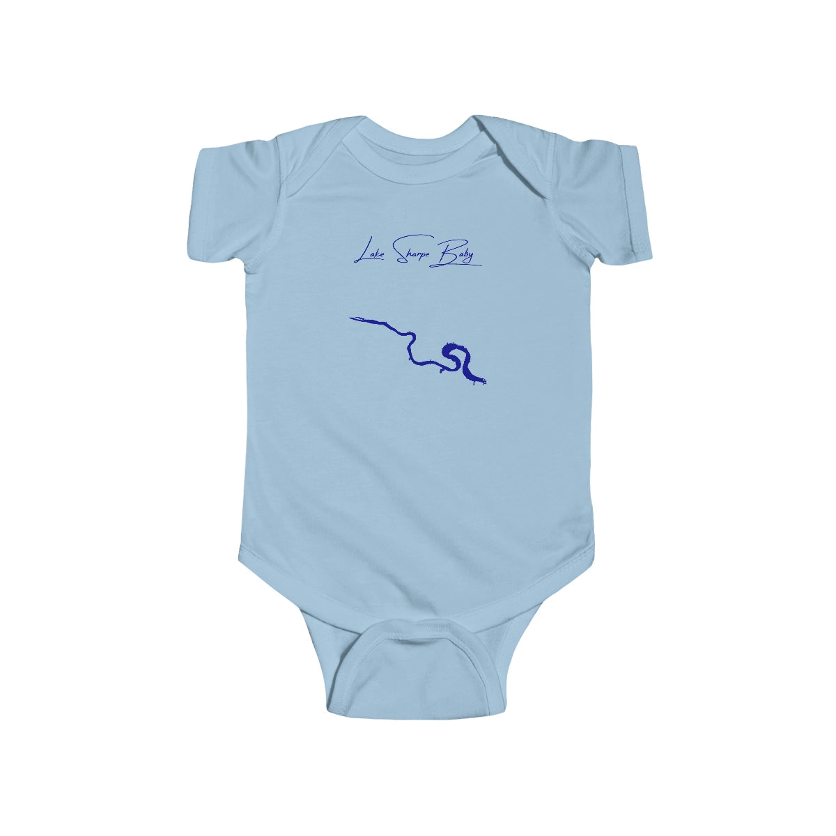 South  Dakota  Lake  Sharpe  Onesie  front  position  view  from  front  light  blue.webp