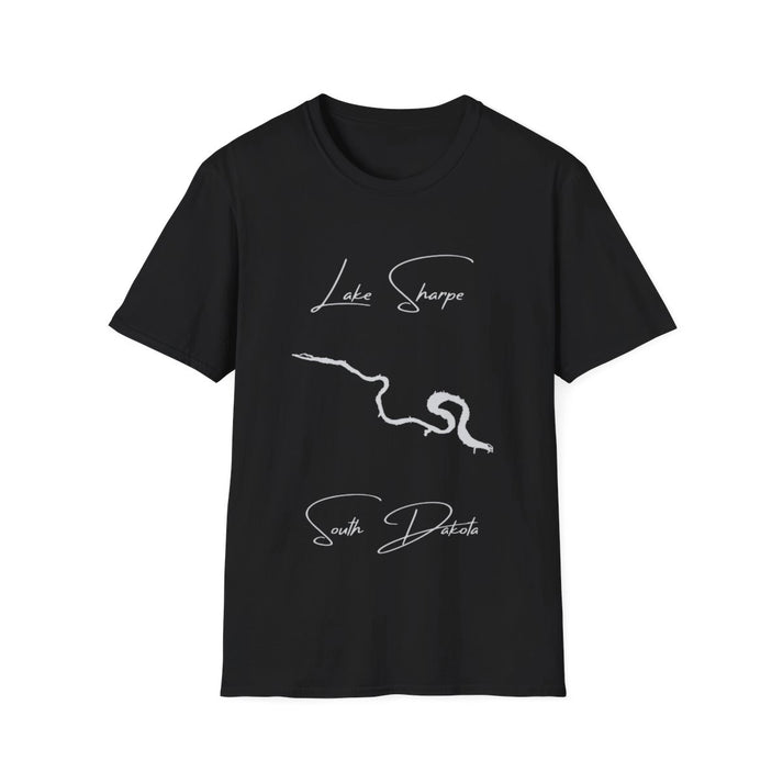 South  Dakota  Lake  Sharpe  T-shirt  front  position  view  from  front  black.webp