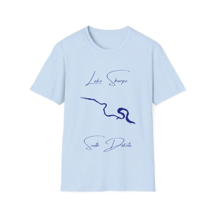South  Dakota  Lake  Sharpe  T-shirt  front  position  view  from  front  light  blue.webp