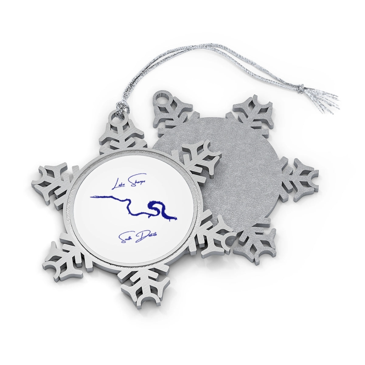 South  Dakota  Lake  Sharpe  XMAS  Ornament  front  position  view  from  front-and-back  one  size.webp
