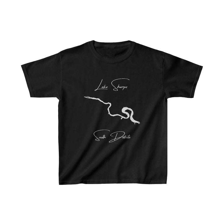 South  Dakota  Lake  Sharpe  Youth  T-shirt  front  position  view  from  front  black.webp