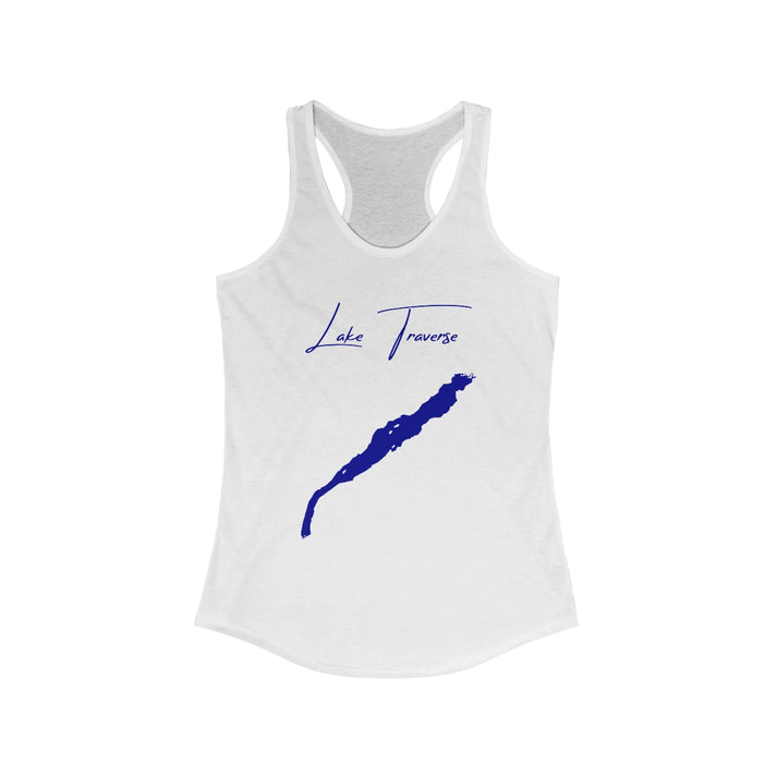 South  Dakota  Lake  Traverse  Racerback-Tank  front  position  view  from  front  solid  white.webp