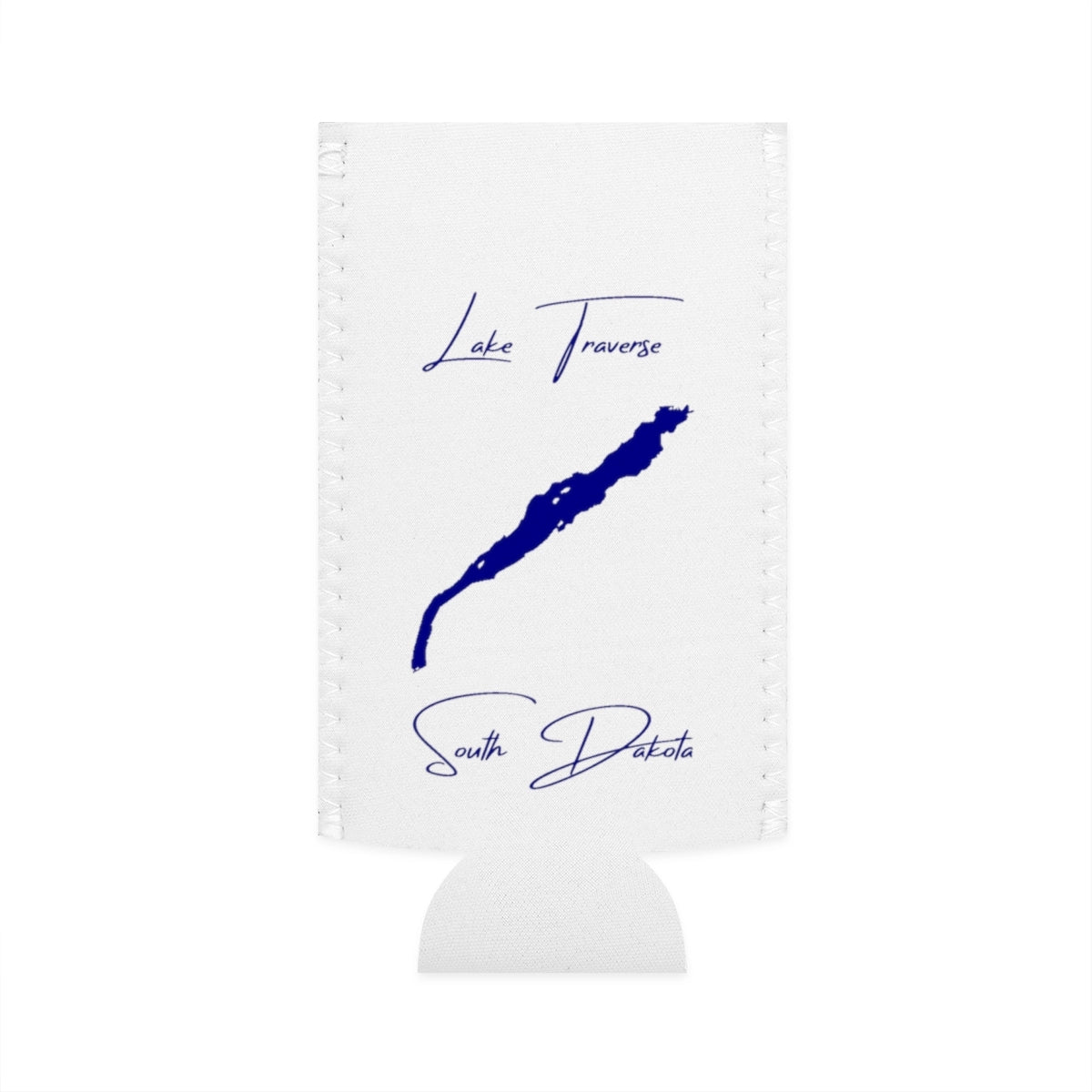 South  Dakota  Lake  Traverse  Slim  Can  Koozie  front  position  view  from  flat-front  white.webp