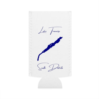 South  Dakota  Lake  Traverse  Slim  Can  Koozie  front  position  view  from  flat-front  white.webp