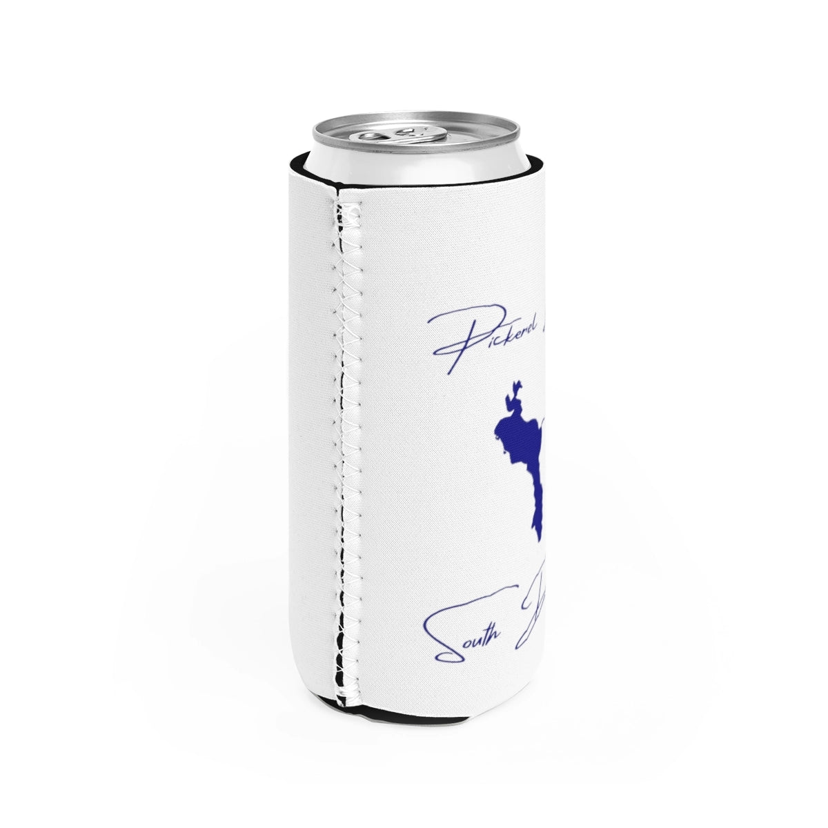 South  Dakota  Pickerel  Lake  Slim  Can  Koozie  all  position  view  from  right  white.webp
