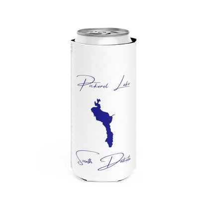South  Dakota  Pickerel  Lake  Slim  Can  Koozie  front  position  view  from  front  white.webp