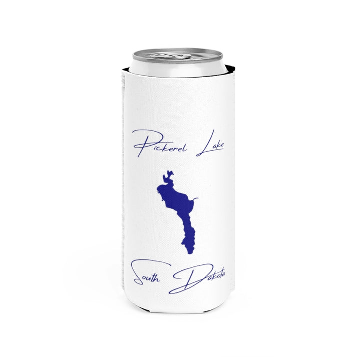 South  Dakota  Pickerel  Lake  Slim  Can  Koozie  front  position  view  from  front  white.webp