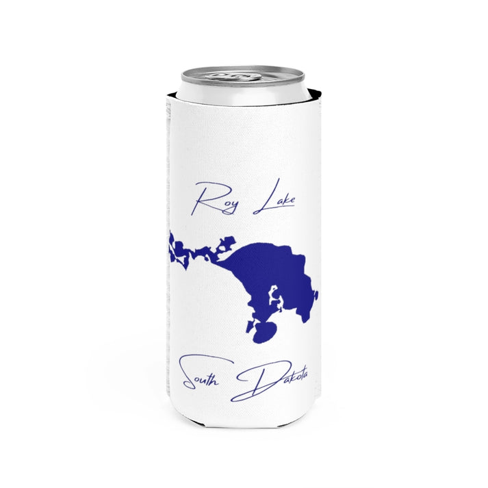 South  Dakota  Roy  Lake  Slim  Can  Koozie  front  position  view  from  front  white.webp