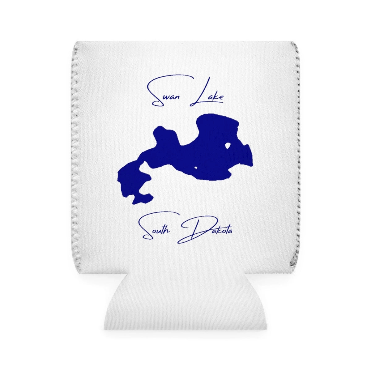 South  Dakota  Swan  Lake  Can  Koozie  front  position  view  from  front-1  white.webp