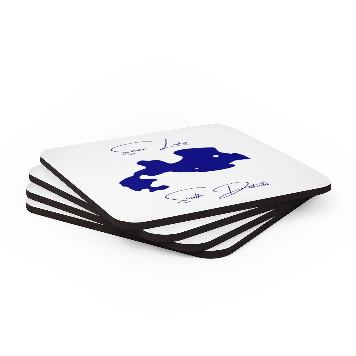 South  Dakota  Swan  Lake  Coaster  Set  front  position  view  from  stacked  3.75  x  3.75.webp