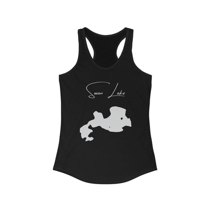 South  Dakota  Swan  Lake  Racerback-Tank  front  position  view  from  front  solid  black.webp