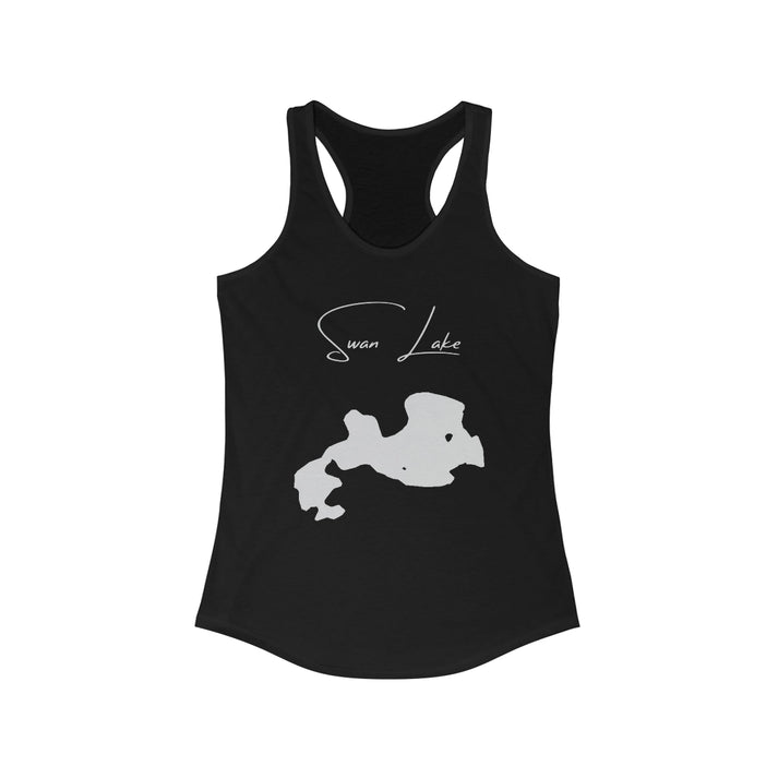 South  Dakota  Swan  Lake  Racerback-Tank  front  position  view  from  front  solid  black.webp